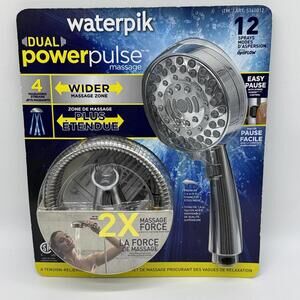 Waterpik Dual PowerPulse Massage 12 Spray Mode Handheld Shower Head NEW